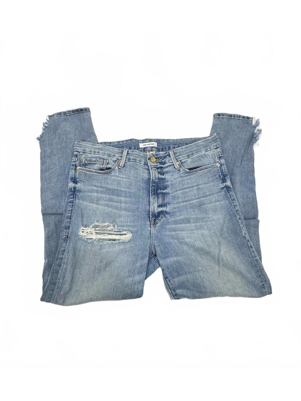 Good American Good Legs Distressed Skinny Jeans Light Wash Size 10 30